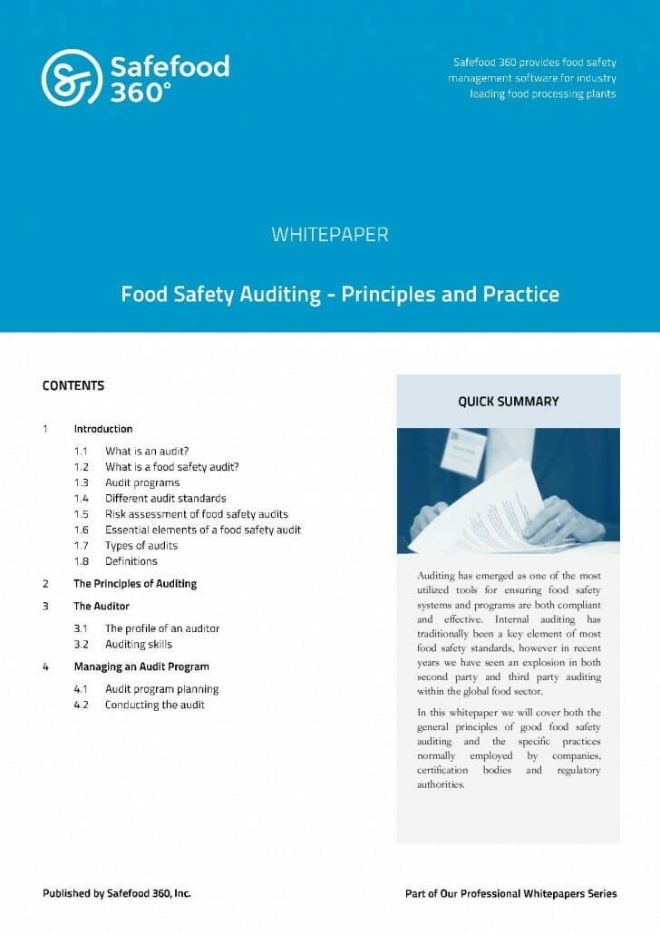 Safefood 360 Food Safety Auditing – Principles and Practice