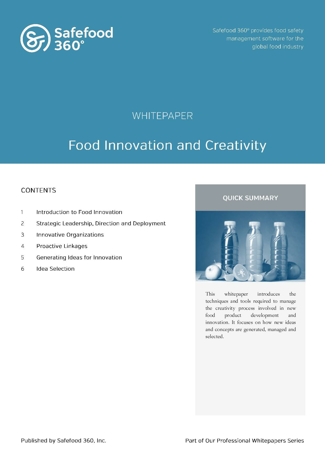 Food Innovation and creativity