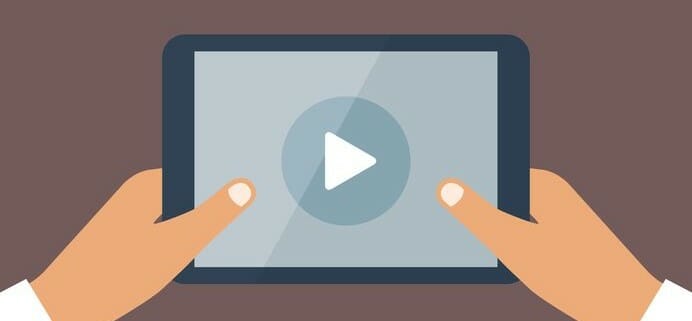 Hands Holding Tablet Video