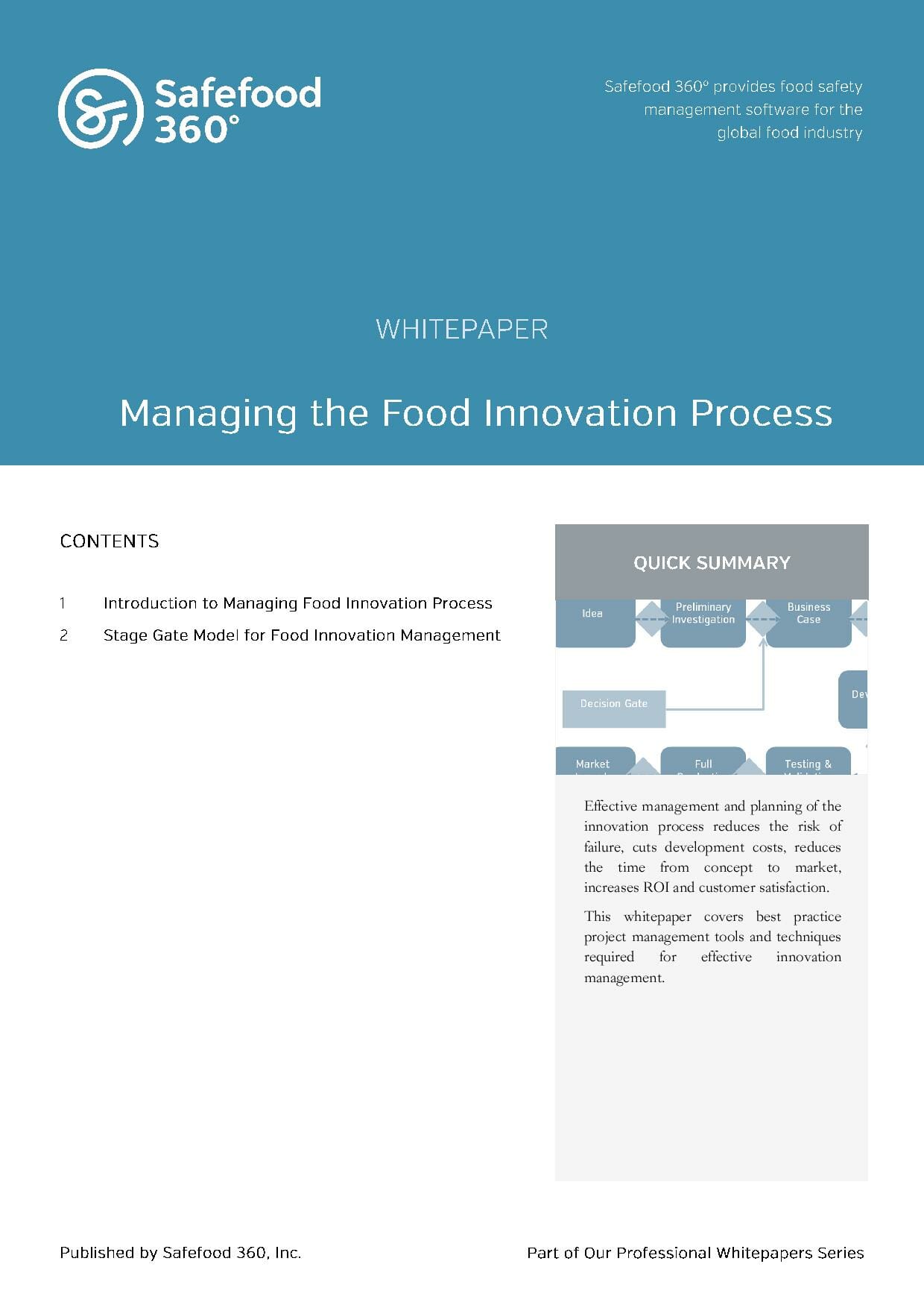 Managing the food innovation process
