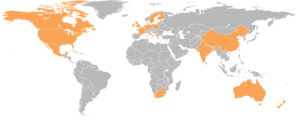 Safefood 360 users around the world sf360 customer world map1