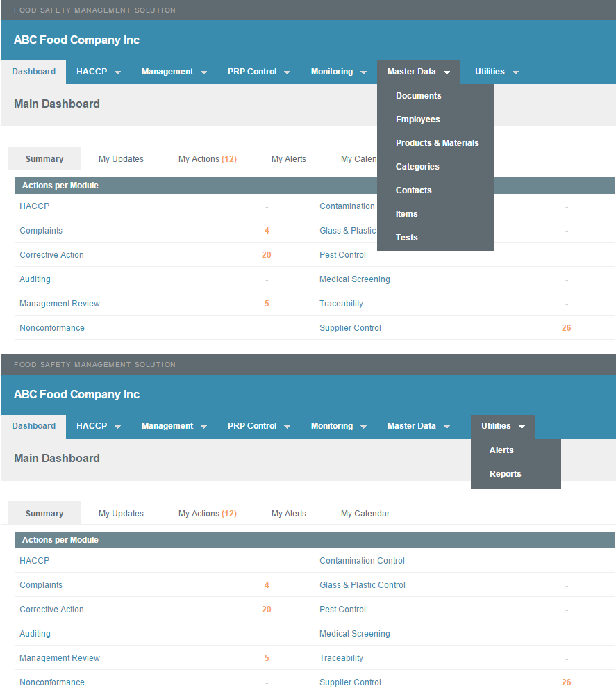 New Menu Structure