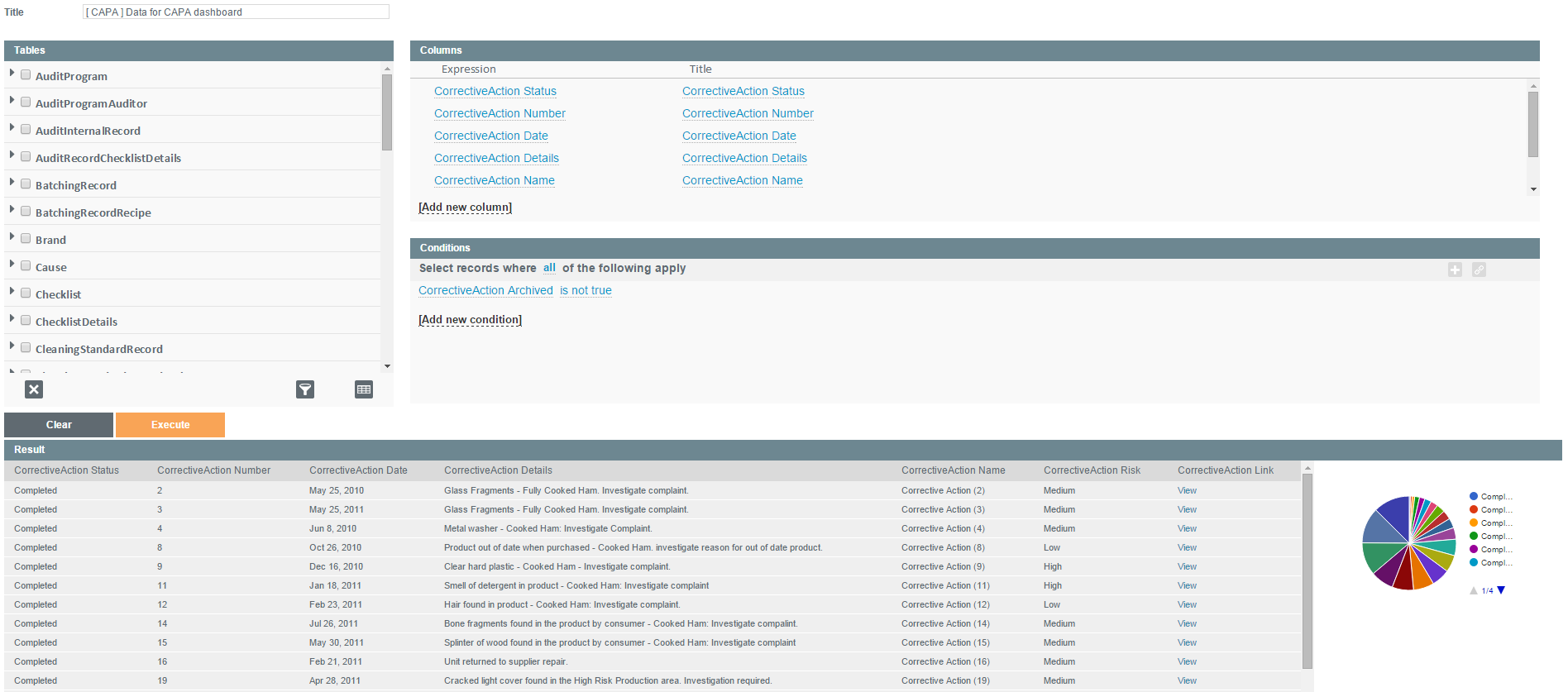 Developing advanced food safety reports and dashboards using external BI software 2 Exporting data with the Query Tool