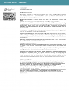 Biological Hazard - Salmonella