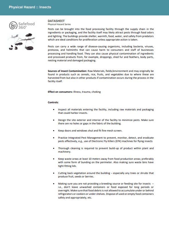 Insects Pests Datasheet Cover
