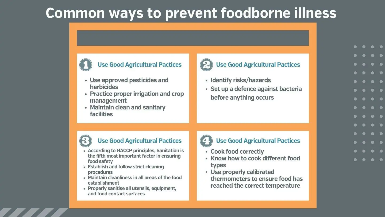 6 Ways to Implement Preventive Measures and Controls For Your Food Safety 2 Common ways to prevent foodbrone illness